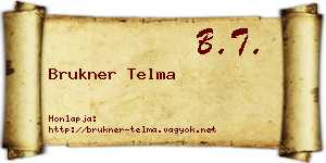 Brukner Telma névjegykártya